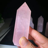ROSE QUARTZ CRYSTAL POINT HEX TOWER_CWMM8100
