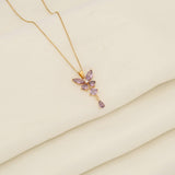 STYLISH BUTTERFLY TASSEL PENDANT NECKLACE_CWAHA0880