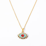 Ins Style Colorful Evil Eye Pendant Necklace_Cwaje05672