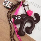 RETRO PU CAT KEYCHAIN WITH HEART FRUIT TOY_CWMM7832