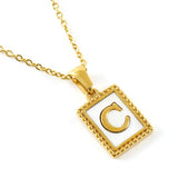 18K GOLD STAINLESS STEEL LETTER SHELL NECKLACE_CWAJE0685