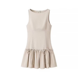 FRENCH STYLE TIE WAIST DRESS CASUAL CHIC_CWDMD5801