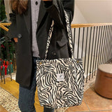 Cwab3899_Corduroy Snap-Button Large-Capacity Shoulder Bag