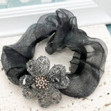 FOUR LEAF CLOVER FLASH DRILL DECOR TONE SCRUNCHIE_CWAHA0168