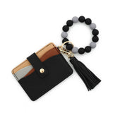 BEADED BRACELET KEYCHAIN WITH COLORBLOCK WALLET_CWAB4942