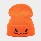 HALLOWEEN PUMPKIN EMBROIDERED KNITTED HAT_CWAH1591