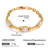 ELEGANT PEARL CHAIN BRACELET GOLD PLATED STEEL_CWAJE4844