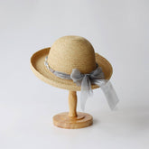 Womens Elegant Bow Ribbon Straw Hat_Cwah3478