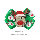 GLITTER REINDEER BOW HAIR CLIP FOR GIRLS_CWAHA6696