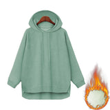 Solid Color Fashion Extended Back Hoodie Woman