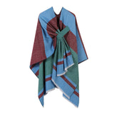 COLORBLOCKED AND BARRED CAPE WITH OUTER CAPE_CWASC2165