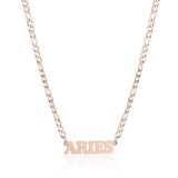 SIMPLE TWELVE ZODIAC STAINLESS STEEL GOLD NECKLACE_CWMM2726