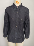 Washed Vintage Loose Casual Split Denim Shirt