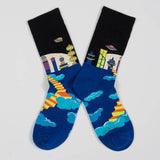 COLORFUL PATTERN COUPLE MID SOCKS_CWMS0199