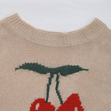 Valentines Day Cherry Jacquard Knitted Sweater