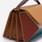 GEOMETRIC CONTRASTING COLOR PATCHWORK HANDL BAG_CWAB1932