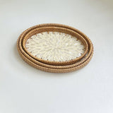 RATTAN SHELL ROUND PLATE THREE PIECE SET_CWMM4496