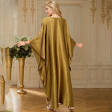 POLYESTER GOLD BEACH KAFTAN RESORT ROBE_CWMM6145