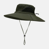 NYLON QUICK DRY WIDE BRIM SUN HAT FOR HIKING_CWAH3893