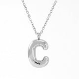 Cwaje1946_Steel Color Bubble Letter Necklace