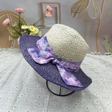 SUMMER FRESH SUNSHADE BOW STRAW HAT FOR WOMEN_CWAH3491