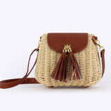 NEW RATTAN SMALL FRESH SOLID COLOR HAND WOVEN BAG_CWAB4697