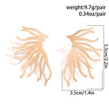 PUNK STYLE MINIMALIST FAN SHAPED BURR EARRINGS_CWAJE1154