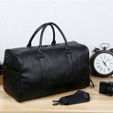 LARGE LEATHER TRAVEL DUFFEL FOR MEN SHOE STORAGE_CWAB5174