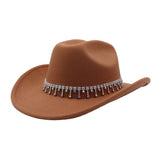 Western Ethnic Denim Fedora Hat For Couples_Cwah04361