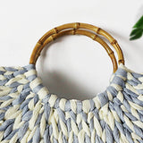 MEDIUM WEAVING STRAW BAGS WITH BAMBOO HANDLES_CWAB0815
