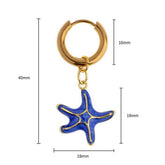 OCEAN SERIES SHELL TURTLE STARFISH EARRINGS_CWAJE5123