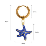 OCEAN SERIES SHELL TURTLE STARFISH EARRINGS_CWAJE5123