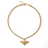 BOLD CUBAN CHAIN NECKLACE WITH ANGEL WINGS_CWMM8865