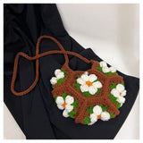 PUFF FLOWER SMALL FRESH HANDMADE CROCHETED BAG_CWAB2405