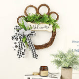 CUTE DOG PAW ARTIFICIAL GREEN WREATH DECOR_CWAJE05355