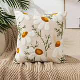 FLORAL EMBROIDERED SQUARE PILLOW COVER SOFA CUSHION_CWMM7708