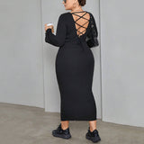 AUTUMN KNIT BACKLESS DRESS STYLISH SEXY_CWDMD6039