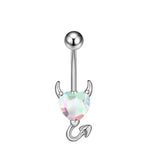 DEVIL HEART ZIRCON BELLY BUTTON PIERCING RING_CWMM9229