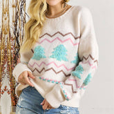 Turtleneck Sweater Christmas Tree Thread Edging