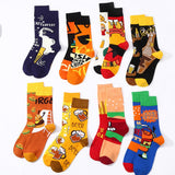 AB SIDE HAMBURGER BEER MID TUBE TRENDY SOCKS_CWMS1009