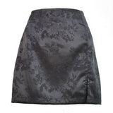 SLIT SHORT SKIRT SEXY JACQUARD SATIN ZIPPER SKIRT_CWAB4805
