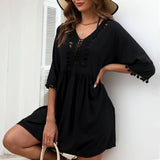 SUMMER V NECK HOLIDAY LOOSE SWIMSUIT COVER UP_CWMW0648