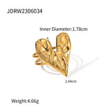 STAINLESS STEEL HAMMER PATTERN LOVE RING_CWAJE1237