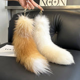 CUTE REAL FOX FUR BIG TAIL CAR KEYCHAIN PENDANT_CWMM2523