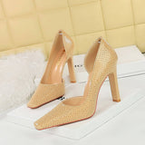 RETRO SQUARE TOE SNAKE PRINT PATENT LEATHER PUMPS_CWSHH0100