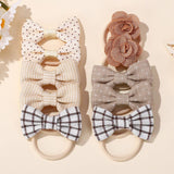 DOUBLE BOW HAIR CLIPS SET WITH PEARLS FOR GIRLS_CWAHA6736