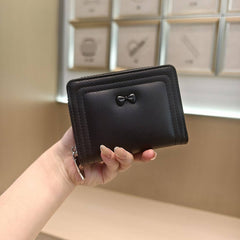 Cute Bow Zip Bifold Wallet For Women_Cwab06227
