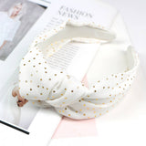 NEW POLKA DOT KNOTTED WIDE BRIMMED HEADBAND_CWAHA0988