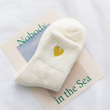 Winter Heart Embroidery Warm Terry Socks_Cwms1002
