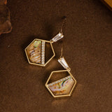 ABALONE DIAMOND ZIRCON PENDANT EARRINGS_CWMM4300